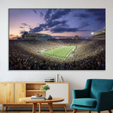 50825-MGV-CV-36X24-Notre Dame Stadium Wall Art Canvas Print, Framed Indiana Stadium Art Picture Print, Football Stadium Perfect Sports Room Decor