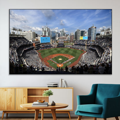 87122-MGV-CV-36X24-Petco Park Field Wall Art Canvas Print, Framed San Diego Stadium Art Picture Print, Petco Park Stadium Perfect Sport Room Decor