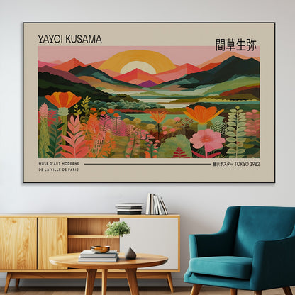 17753-MGV-CV-36X24-Floral Sunset Landscape Wall Art – Panoramic Nature Canvas Print, Vibrant Botanical Artwork for Living Room, Bedroom, Office, or