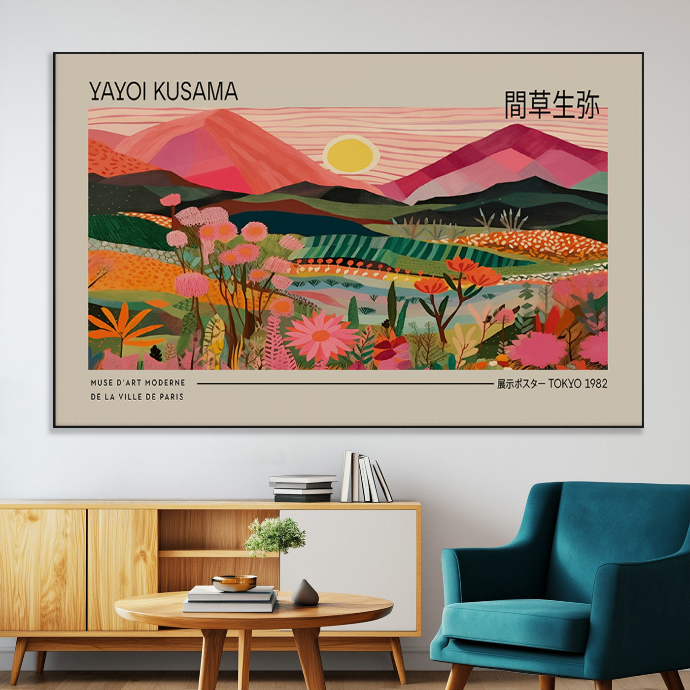 18304-MGV-CV-36X24-Sunset Mountain Landscape Wall Art – Panoramic Abstract Nature Canvas Print, Vibrant Wall Decor for Living Room, Bedroom, Office,