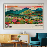 54215-MGV-CV-36X24-Yayoi Kusama Wall Art – Panoramic Japanese Landscape Canvas Print, Modern Abstract Nature Decor for Office, Bedroom or Living Room