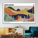 66936-MGV-CV-36X24-Kusama Wall Art – Vibrant Abstract Hills Canvas Print, Japanese Modern Landscape Poster for Living Room, Office, Studio or