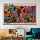 40791-MGV-CV-36X24-Kusama Inspired Wall Art – Vibrant Abstract Floral Jungle Canvas Print, Bold Pop Art Botanical Decor for Living Room, Bedroom, or