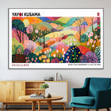 75201-MGV-CV-36X24-Yayoi Kusama Floral Wall Art – Vibrant Abstract Landscape Canvas Print, Modern Pop Art Poster for Living Room, Bedroom, or Gallery