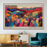 70959-MGV-CV-36X24-Yayoi Kusama Inspired Wall Art – Bold Floral Landscape Canvas Print, Vibrant Modern Abstract Poster for Living Room, Bedroom, or