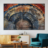 63519-SEG-FC-51X34_Oversize-Tree Ring Wall Art – Rustic Nature Wood Grain Canvas Print, Abstract Natural Texture Artwork Poster for Living Room, Bedroom,