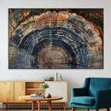 16193-SEG-FC-51X34_Oversize-Tree Ring Wall Art – Abstract Wood Grain Canvas Print, Rustic Nature Texture Artwork Poster for Living Room, Bedroom, Office,