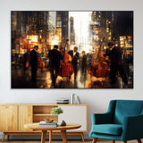 58782-MGV-CV-36X24-Jazz Musicians Cityscape Wall Art – Vibrant Urban Night Canvas Print, Elegant Music Themed Decor for Living Room, Office, or Music