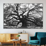 81655611-MGV-CV-36X24-Ancient Oak Wall Art Canvas Print, Framed Twisted Branches Art Picture Print, Gnarled Tree Perfect Moody Nature Decor Artwork