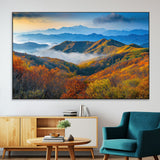 86772247-MGV-CV-36X24-Autumn Mountains Wall Art Canvas Print, Framed Fall Foliage Art Picture Print, Vibrant Hills Perfect Vibrant Nature Decor Artwork