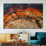 65909987-MGV-CV-36X24-Rustic Tree Ring Wall Art – Nature Inspired Wooden Texture Canvas Print, Modern Abstract Artwork for Living Room, Bedroom, Office