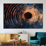 10017879-SEG-FC-51X34_Oversize-Wood Tree Ring Wall Art Canvas Print, Framed Natural Wood Art Picture Print, Rustic Tree Slice Perfect Rustic Decor Artwork