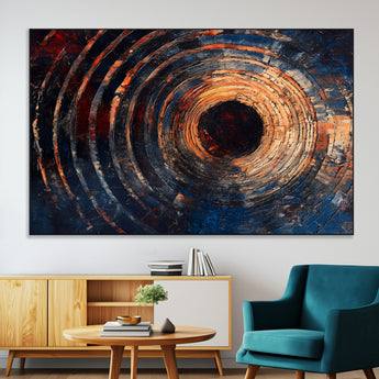 10017879-MGV-CV-36X24-Wood Tree Ring Wall Art Canvas Print, Framed Natural Wood Art Picture Print, Rustic Tree Slice Perfect Rustic Decor Artwork