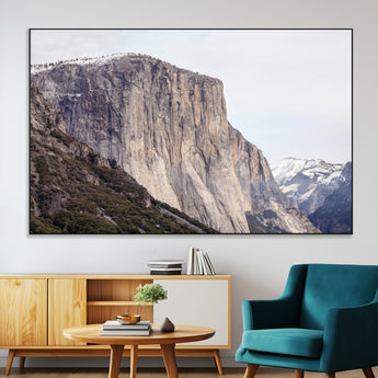 74506434-MGV-CV-36X24-El Capitan Wall Art Canvas Print, Framed Yosemite Cliff Art Picture Print, Sierra Nevada Perfect Sierra Minimalism Decor Artwork