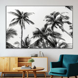 46641801-SEG-FC-51X34_Oversize-Palm Tree Wall Art Canvas Print, Framed Black White Tropics Art Picture Print, Monochrome Palms Perfect Modern Tropical Minimalist