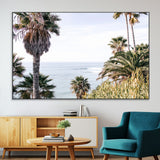 51404565-SEG-FC-51X34_Oversize-Palm Trees Wall Art Canvas Print, Framed Ocean Breeze Art Picture Print, Coastal View Perfect Tropical Coastal Decor Artwork
