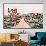 12540952-MGV-CV-36X24-Joshua Tree Park Wall Art Canvas Print, Framed Desert Road Art Picture Print, Sunset Drive Perfect Southwestern Boho Decor Artwork