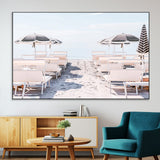 67623952-MGV-CV-36X24-Minimalist Beach Wall Art Canvas Print, Framed Pastel Sand Art Picture Print, Beach Aesthetic Perfect Coastal Minimalist Decor