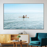 32624554-SEG-FC-51X34_Oversize-Swimming Relaxation Wall Art Canvas Print, Framed Peaceful Water Art Picture Print, Clear Sea Perfect Minimalist Aquatic Decor