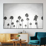 62298277-SEG-FC-51X34_Oversize-Monochrome Palms Wall Art Canvas Print, Framed Minimalist Trees Art Picture Print, Silhouetted Palms Perfect Tropical Minimalist