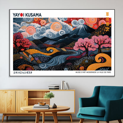 43879290-MGV-CV-36X24-Japanese Abstract Wall Art – Mount Fuji Cherry Blossom Canvas Print, Modern Asian Inspired Landscape Decor for Living Room,