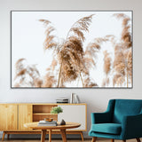 17019393-MGV-CV-36X24-Pampas Grass Wall Art Canvas Print, Framed Neutral Tones Art Picture Print, Minimalist Nature Perfect Boho Minimalist Decor