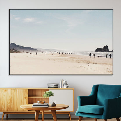 28307820-MGV-CV-36X24-Minimalist Beach Wall Art Canvas Print, Framed Coastal Serenity Art Picture Print, Soft Sand Perfect Modern Coastal Decor Artwork