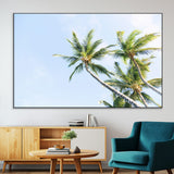 54719115-MGV-CV-36X24-Palm Trees Wall Art Canvas Print, Framed Tropical Aesthetic Art Picture Print, Coastal Serenity Perfect Tropical Minimalist Decor
