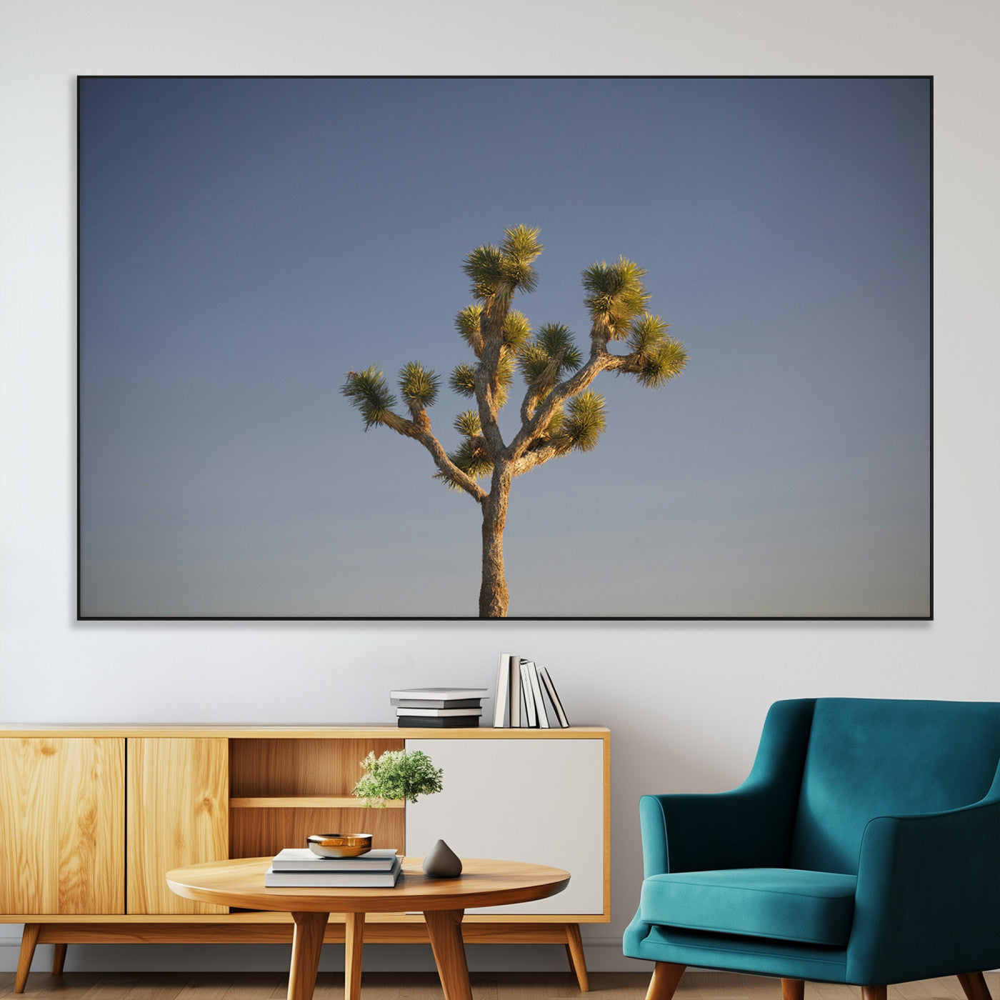 54552043-MGV-CV-36X24-Joshua Tree Art Wall Art Canvas Print, Framed Desert Landscape Art Picture Print, Southwestern Nature Perfect Southwestern Boho