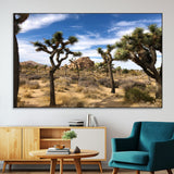25722592-MGV-CV-36X24-Joshua Tree Desert Wall Art Canvas Print, Framed Southwestern Nature Art Picture Print, Rustic Earth Tones Perfect Southwestern
