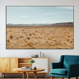 55918919-MGV-CV-36X24-Desert Landscape Wall Art – Golden Grass Plains and Mountain Horizon Canvas Print, Southwest Nature Photography Decor for Living