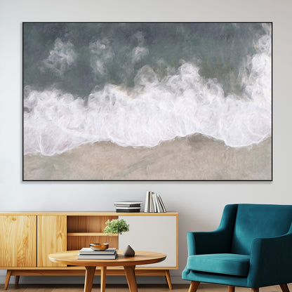 10072982-MGV-CV-36X24-Abstract Ocean Wave Wall Art – Coastal Beach Canvas Print, Minimalist Seascape Painting, Modern Ocean Inspired Artwork for Living