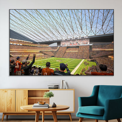 81960112-MGV-CV-36X24-Futuristic Football Stadium Wall Art – Modern Dome Arena Canvas Print, Chicago Bears Concept Design Sports Decor for Man Cave or
