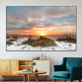 58266230-SEG-FC-51X34_Oversize-Sunset Beach Canvas Wall Art – Coastal Ocean Landscape Print, Seaside Nature Art for Coastal Chic Decor, Living Room, Bedroom,