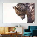 14405507-MGV-CV-36X24-Bear Wall Art – Wildlife Canvas Print with Rustic Animal Portrait and Minimalist Background, Nature Inspired Photography for