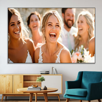 CSTM912-MGV-CV-36X24-Framed Wedding Canvas Print - Custom Wall Art Keepsake for Couples, Elegant Home Decoration Gift, Create Your Own Photo Canvas