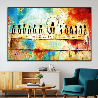 YKE34632598CR-SEG-FC-51X34_Oversize-Abstract Last Supper with Apostles Wall Art Canvas Print