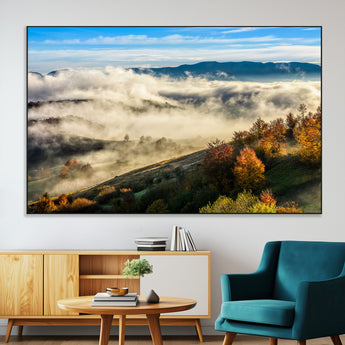 21551192-MGV-CV-36X24-Landscape Wall Art – Autumn Mountain View Canvas Print, Scenic Nature Photography Decor for Bedroom, Living Room, Office, Cabin or