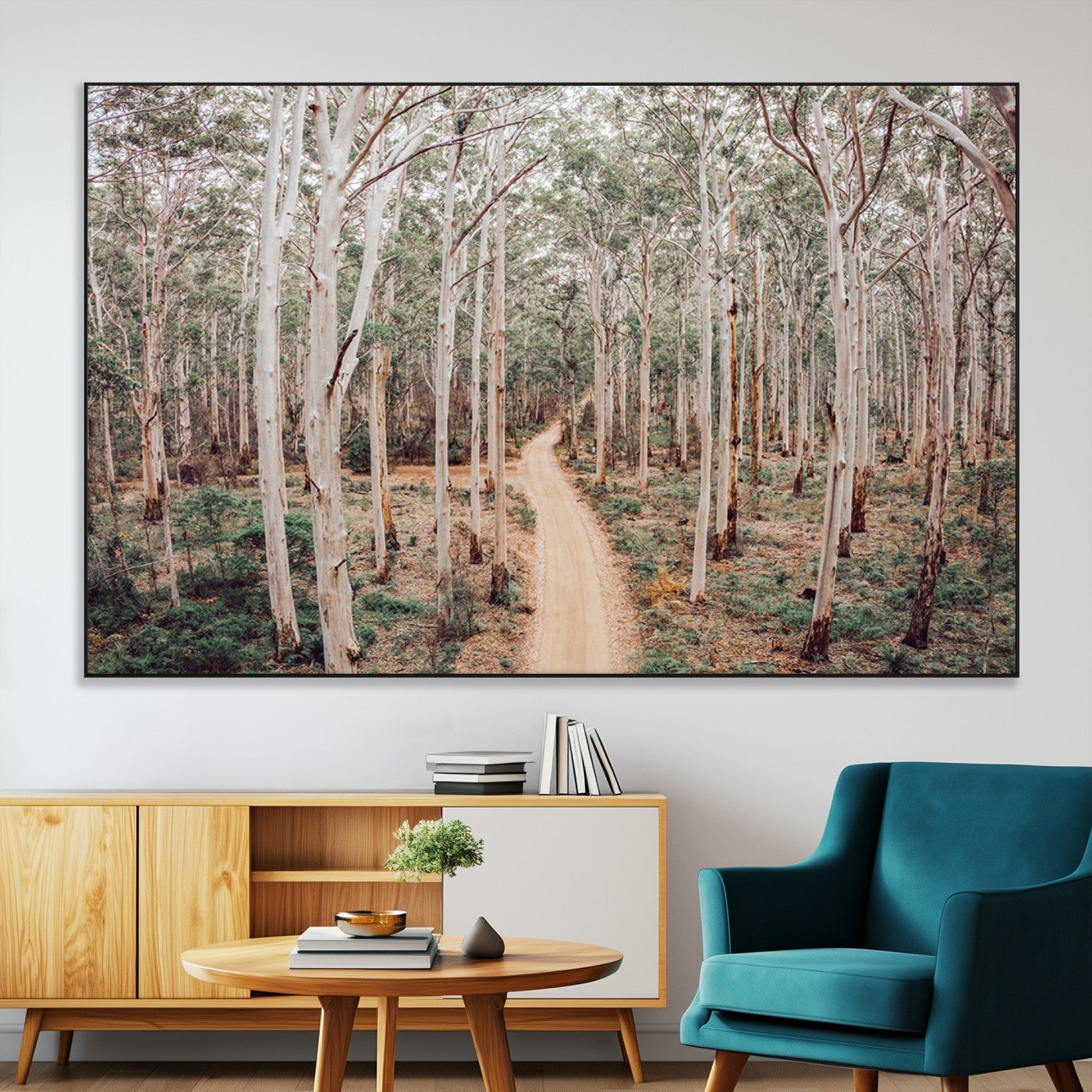 24760563-MGV-CV-36X24-Forest Wall Art – Tranquil Woodland Path Canvas Print, Scenic Nature Photography Decor for Bedroom, Living Room, Office, Cabin or