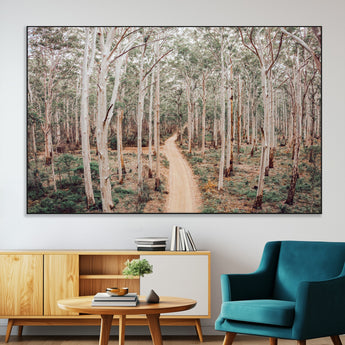 24760563-MGV-CV-36X24-Forest Wall Art – Tranquil Woodland Path Canvas Print, Scenic Nature Photography Decor for Bedroom, Living Room, Office, Cabin or