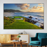 67486665-MGV-CV-36X24-Golf Course Wall Art – Pebble Beach Oceanfront Canvas Print, Coastal Fairway Photography Sports Decor for Living Room, Office, Man