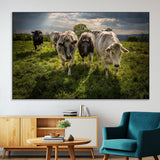 67277447-MGV-CV-36X24-Farmhouse Wall Art – Herd of Cows Canvas Print, Rustic Country Pasture Photography Decor for Bedroom, Living Room, Office, Ranch,