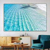 46233906-MGV-CV-36X24-Coastal Wall Art – Turquoise Ocean Waves and White Sand Canvas Print, Tropical Beach Photography Decor for Bedroom, Living Room,