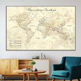 57950315-MGV-CV-36X24-Personalized World Map Wall Art – Vintage Beige Travel Map with Custom Names, Romantic Anniversary Gift for Couples, Adventure