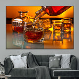 18250-MGV-CV-36X24-Whiskey Pour Wall Art – Captivating Whiskey Splash Canvas Print, Elegant Bar or Home Lounge Decor for Office, Man Cave or Living