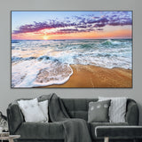 53006-MGV-CV-36X24-Ocean Beach Sunset Wall Art – Vibrant Seascape Canvas Print, Coastal Home Decor for Living Room, Bedroom, Office or Beach House