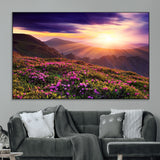 49741-MGV-CV-36X24-Mountain Sunrise Wall Art – Vibrant Floral Landscape Canvas Print, Nature Home Decor for Living Room, Bedroom Office or Cabin