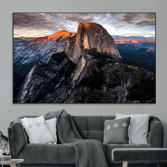 31332-MGV-CV-36X24-Mountain Landscape Wall Art – Majestic Sunset Rock Formation Canvas Print, Nature Scenic Decor for Living Room, Office, Cabin or