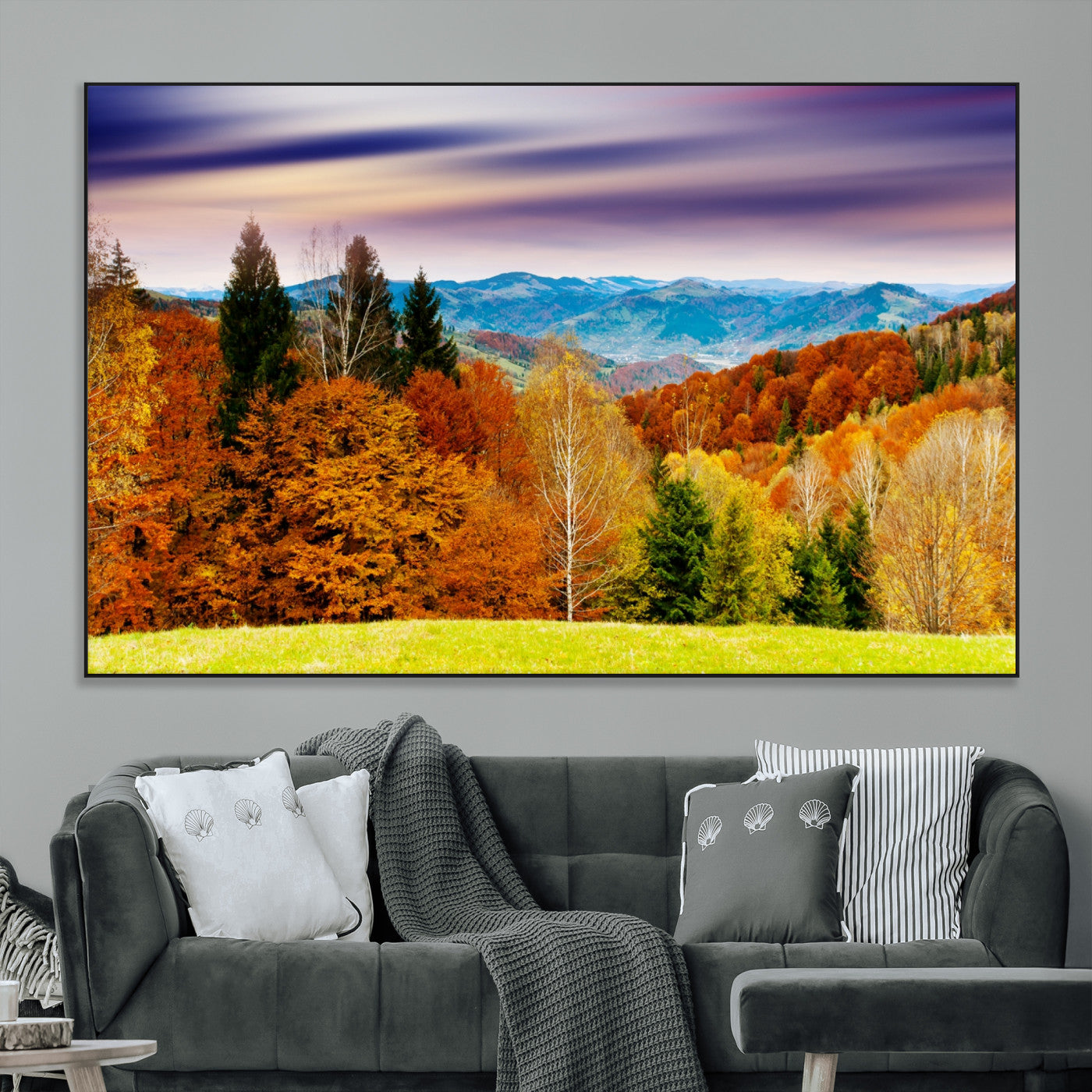58007-MGV-CV-36X24-Autumn Mountain Landscape Wall Art – Stunning Fall Forest Canvas Print, Cozy Nature Decor for Home or Office