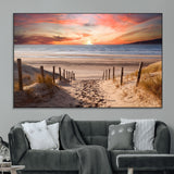 78111-MGV-CV-36X24-Sunset Pathway Wall Art – Panoramic Coastal Canvas Print, Tranquil Beach Decor for Living Room, Office or Bedroom